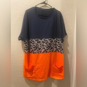 Colorblock Animal Print T-Shirt